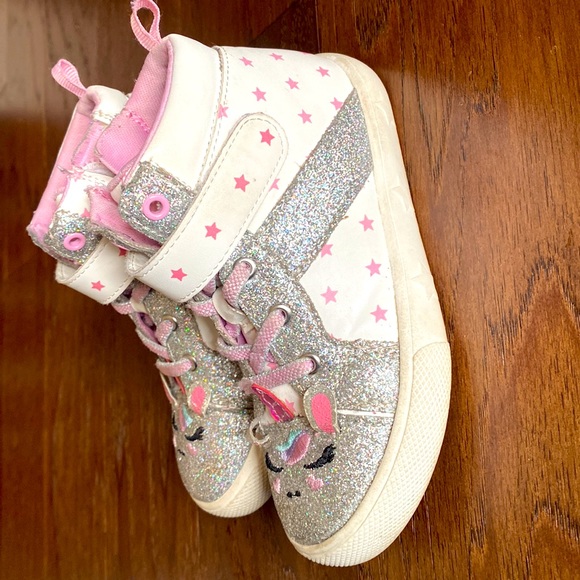 Wonder Nation Girls Size 9C Glittery Unicorn ZipUp Shoes - Picture 3 of 10